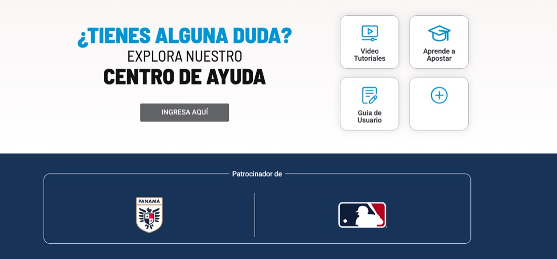 Centro de ayuda de Betcris con tutoriales para aprender a apostar y los patrocinios de la FEPAFUT y MLB